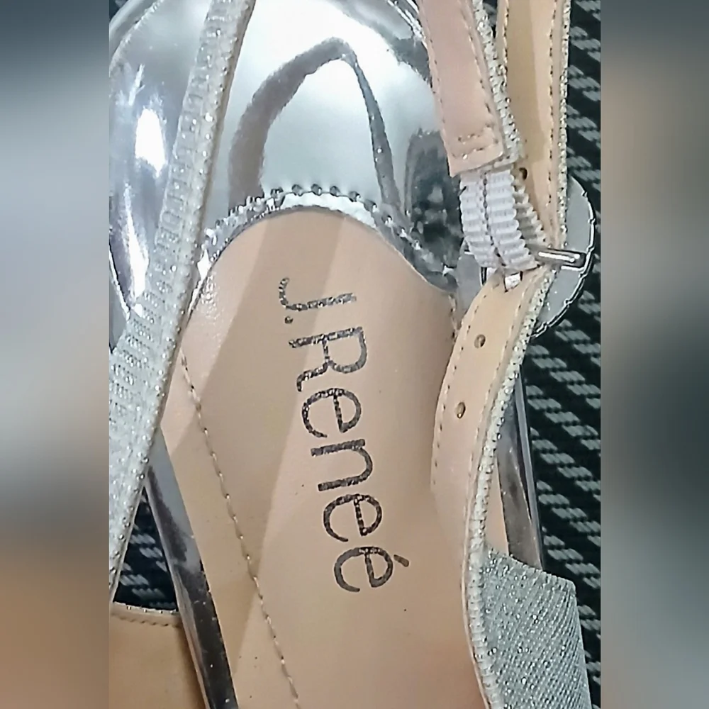 J. Renee SILVER Gabino Pointed Toe w/ BOW, Slingback Pumps *Sz 9.5* NEW, no Tags - Picture 8 of 16
